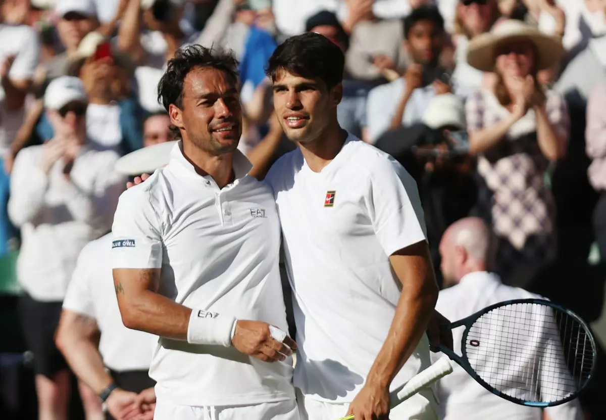 A Wimbledon Fognini sfiora l’impresa con Alcaraz, out Berrettini